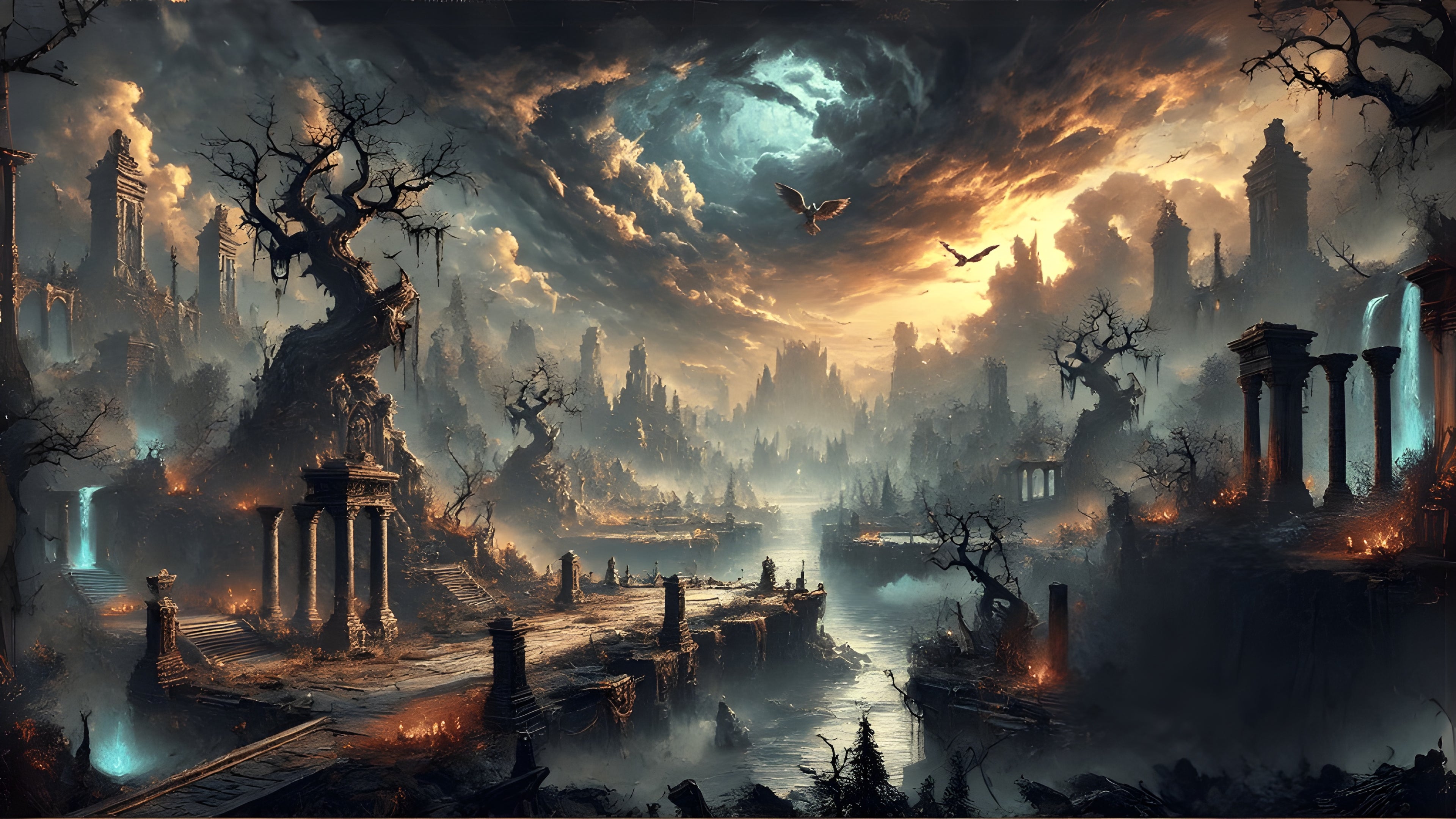 A detailed landscape inspired by Path of Exile 2, featuring an ancient citadel, winding river, and dramatic sky. Dark tones with gold accents evoke trust, adventure, and mystery, showcasing PoeItemShop’s PoE items and currency services.